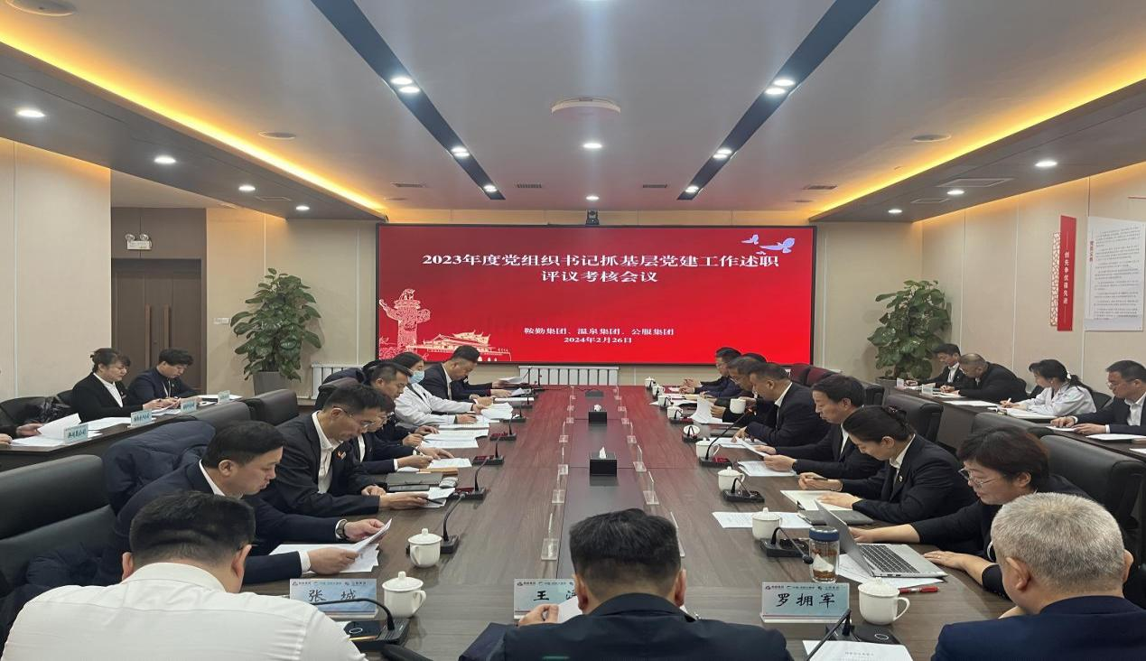 老街腾龙集团 温泉集团 公服集团召开“2023年度党组织书记抓基层党建工作述职评议考核”会议